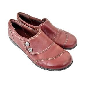 Clarks Bendables Brown Leather Ashland Alpine Slip On Shoes Sz 8.5W